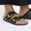 Arizona Big Buckle Textile Raffia Black