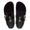 Boston Big Buckle Piping Rivet Logo Textile Velvet Black