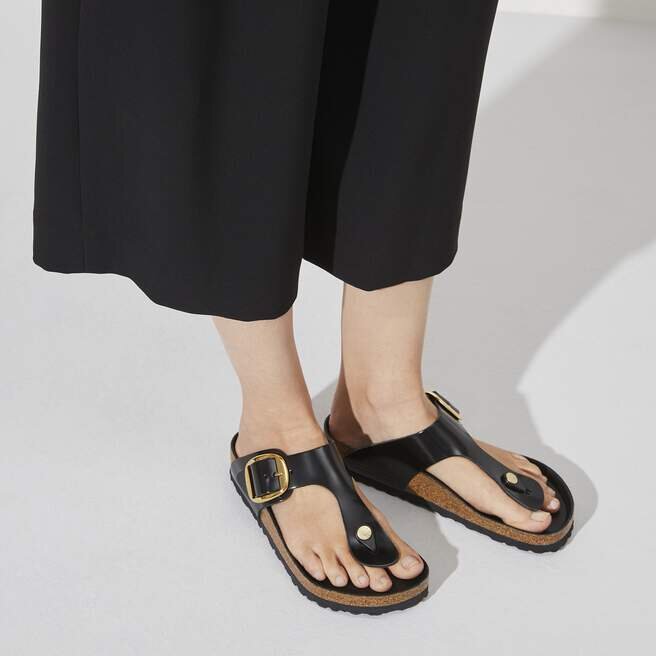 Gizeh Big Buckle Natural Leather Patent Gizeh Big Buckle Natural Leather Patent