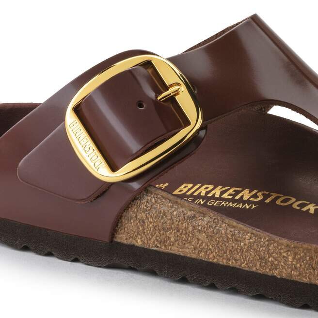 Gizeh Big Buckle Natural Leather Patent High Shine Chocolate Gizeh Big Buckle Natural Leather Patent High Shine Chocolate