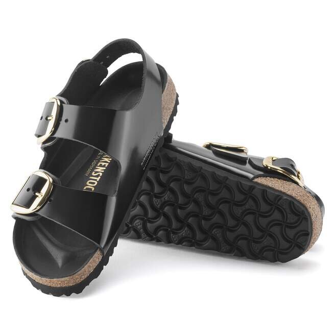 Milano Big Buckle Natural Leather Patent Milano Big Buckle Natural Leather Patent