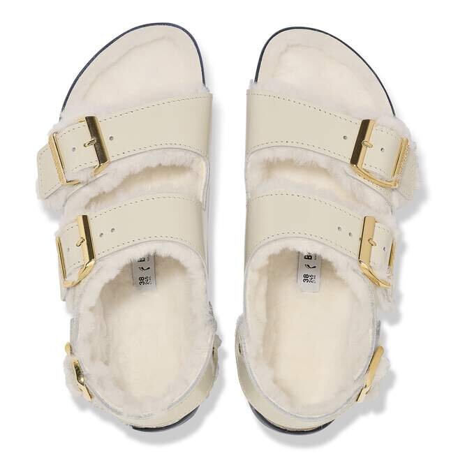 Milano Shearling Natural Leather-Shearling High Shine Ecru Milano Shearling Natural Leather-Shearling High Shine Ecru