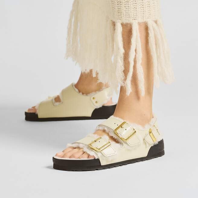 Milano Shearling Natural Leather-Shearling High Shine Ecru Milano Shearling Natural Leather-Shearling High Shine Ecru